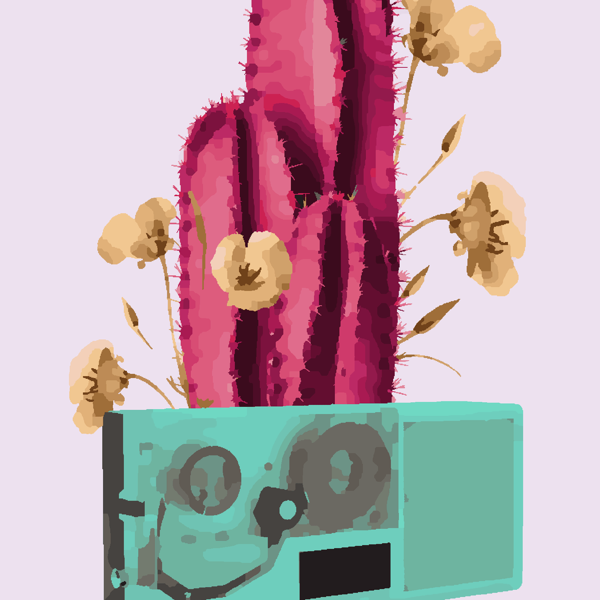 Abstract Pink Cactus