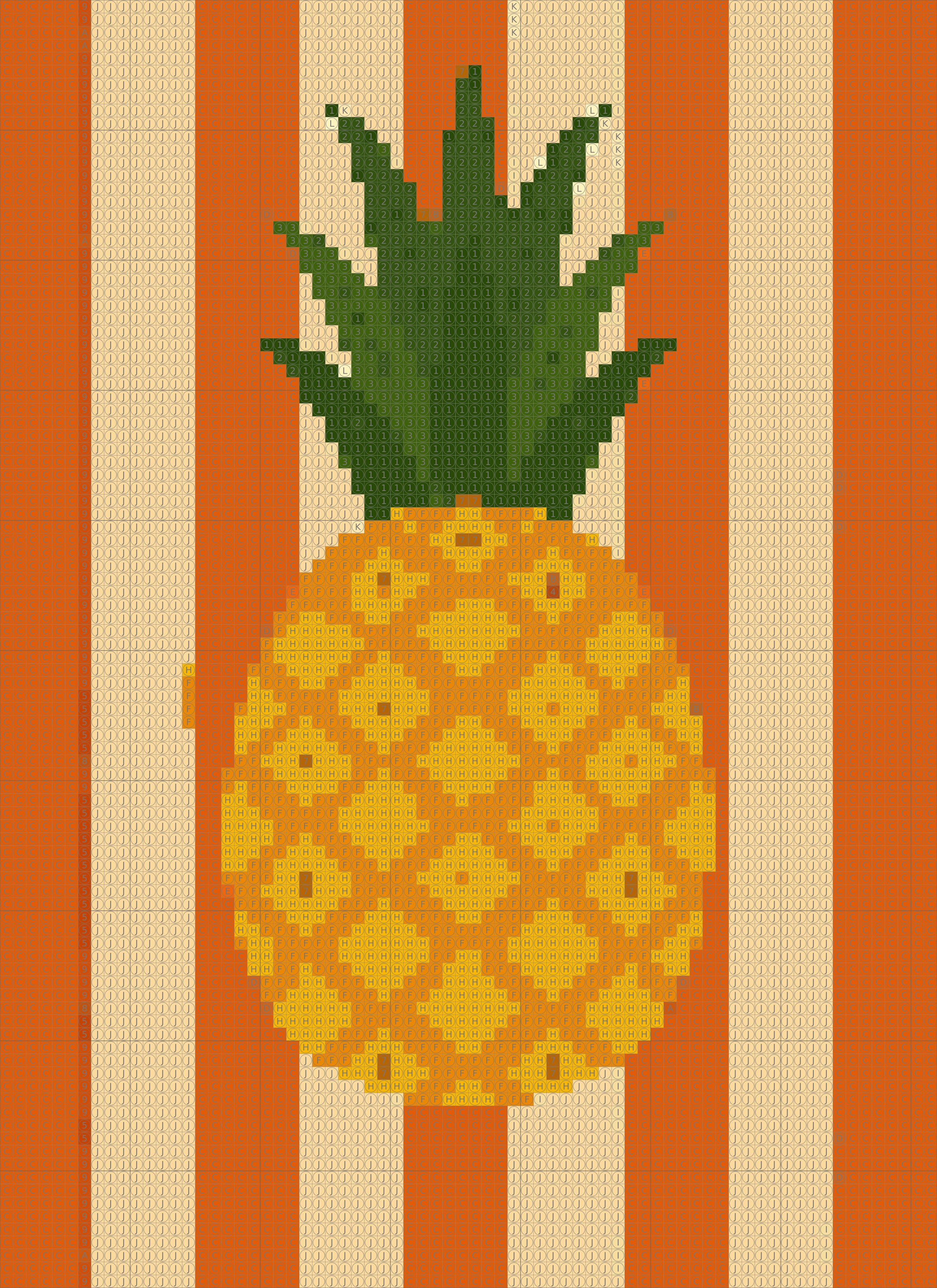 Golden Pineapple-Dot by Number Kit