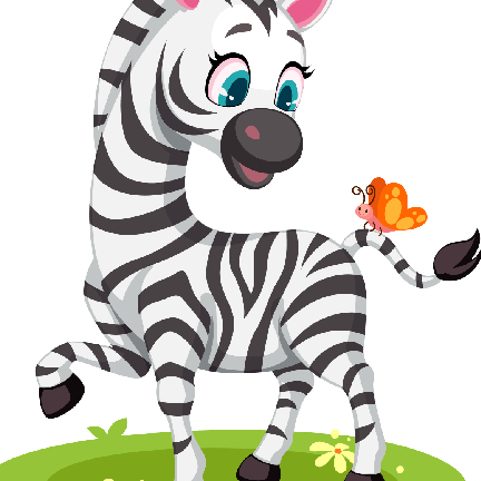Baby Zebra with Butterfly