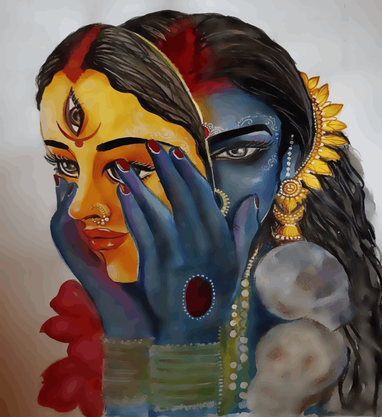 Maa Durga two Mirrored Face