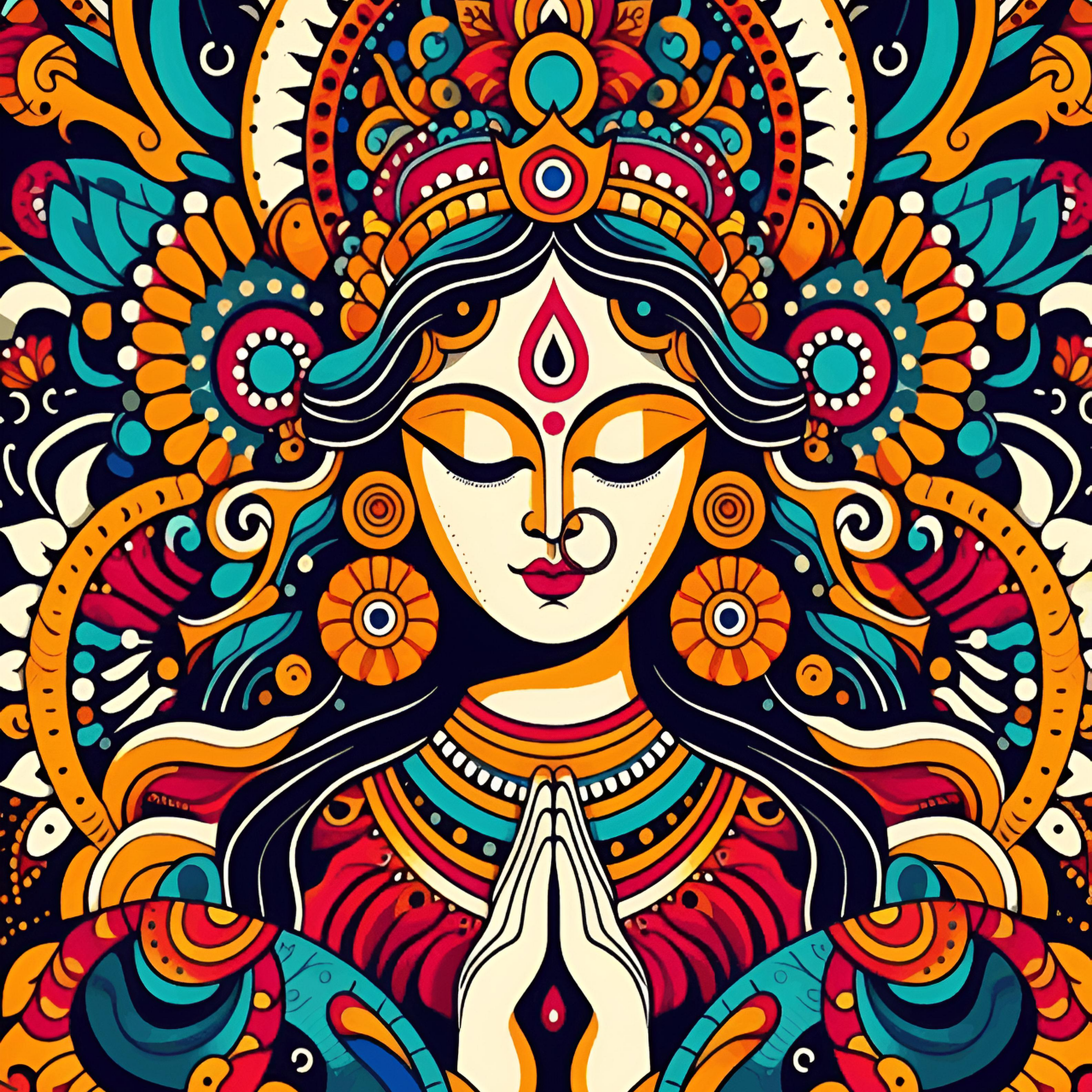 Multicolor Mataji Portrait