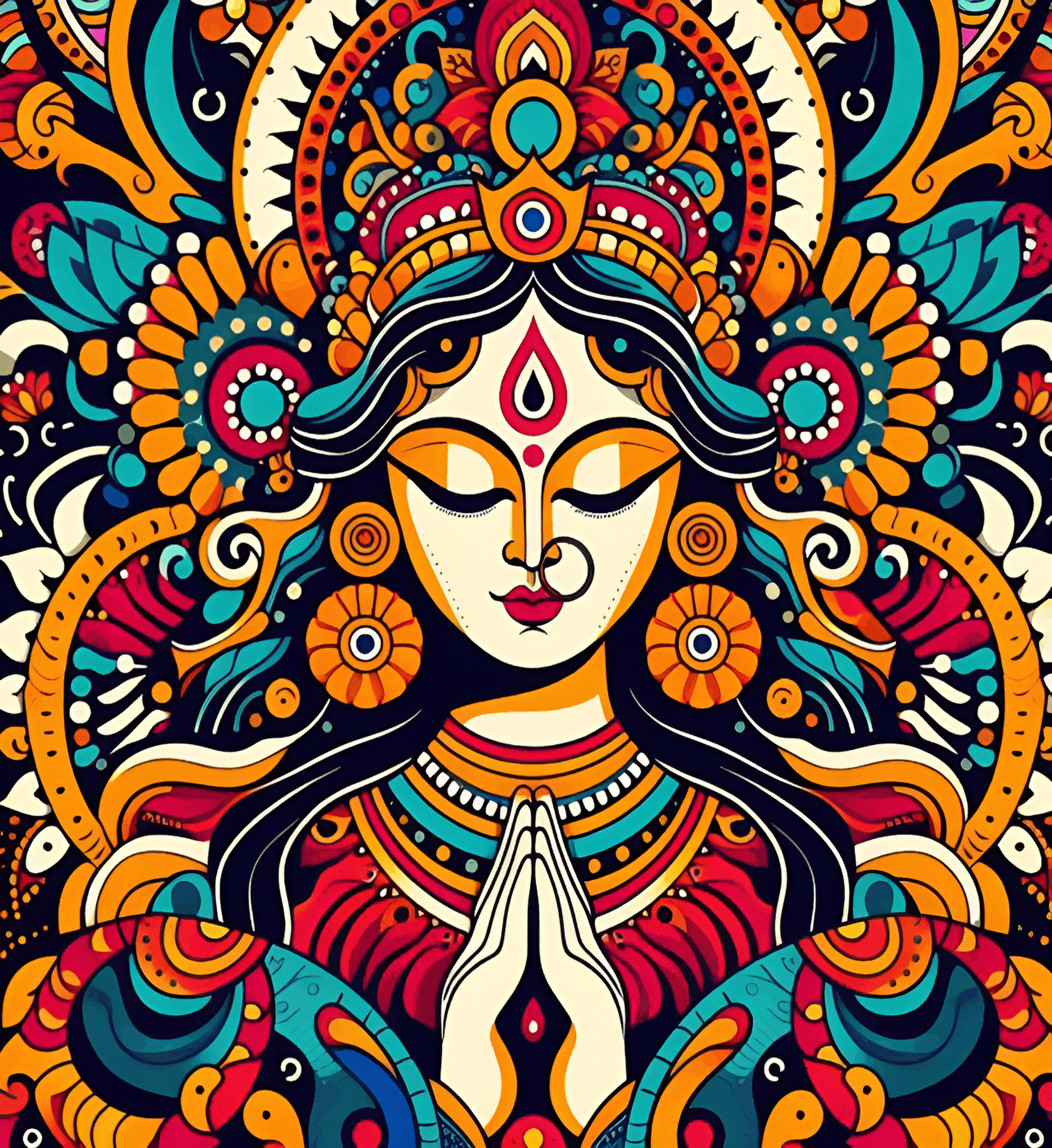 Multicolor Mataji Portrait