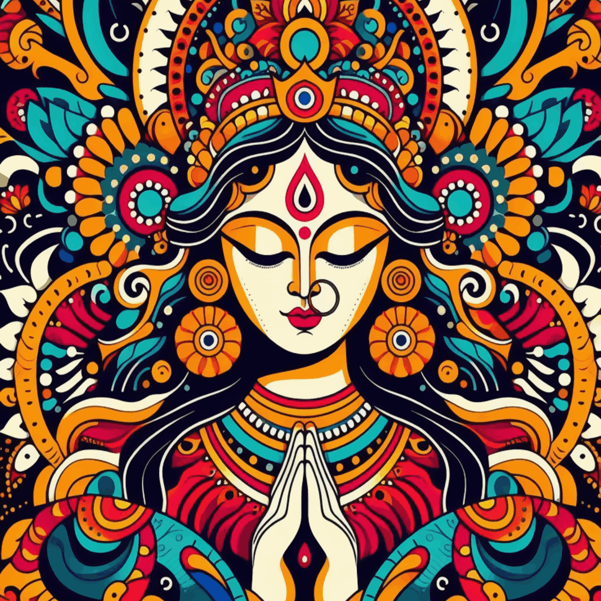 Multicolor Mataji Portrait