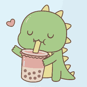 Cute Dino Drinking