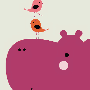 Hippo and Birds