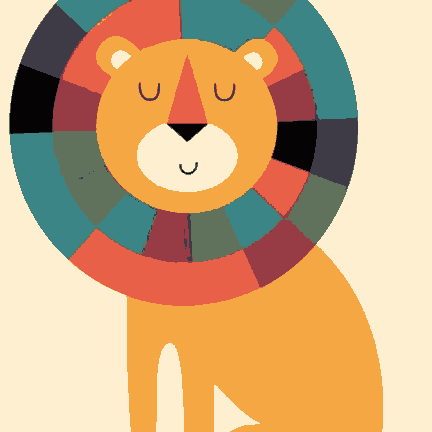 Lion with coloring hair