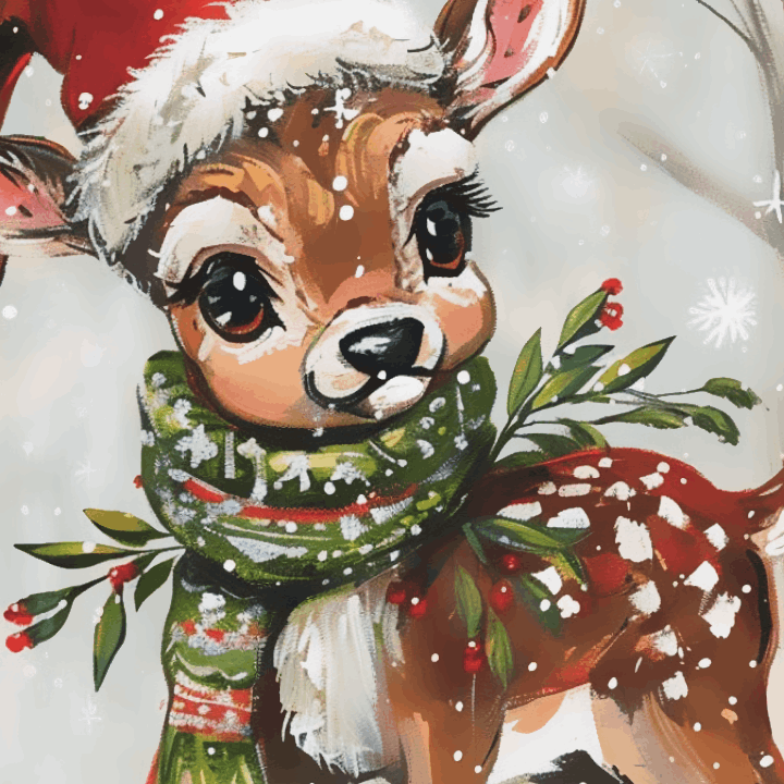 Snow Kissed Cute Littler Deer
