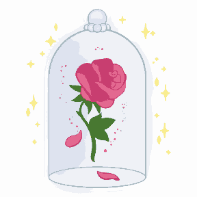 Pink Ross Under Glass - Valentine Special