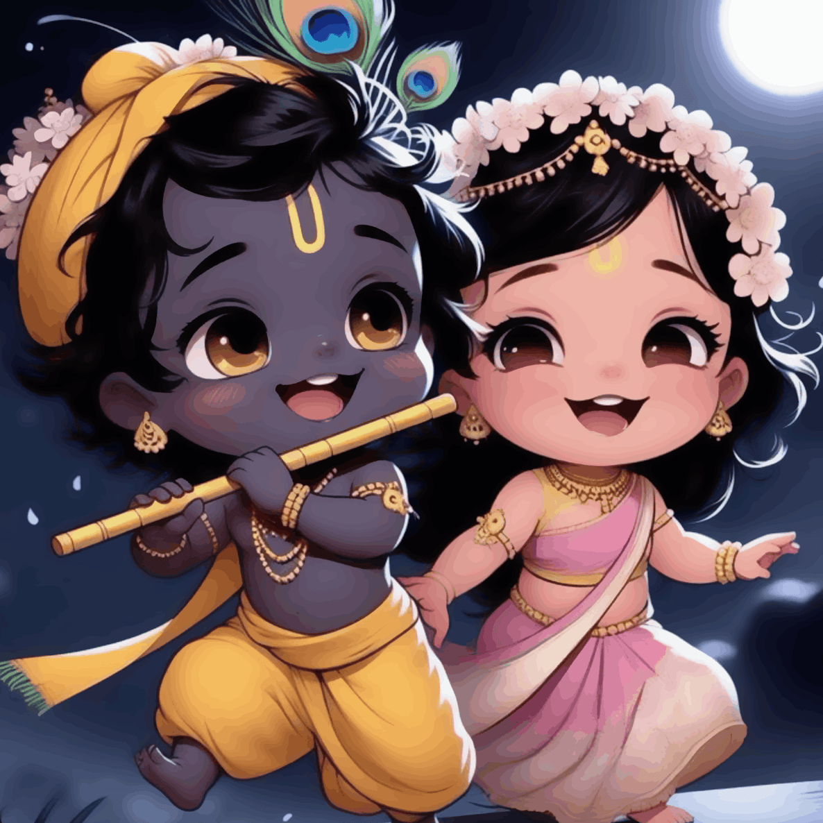 krishna and Radha in Bliss