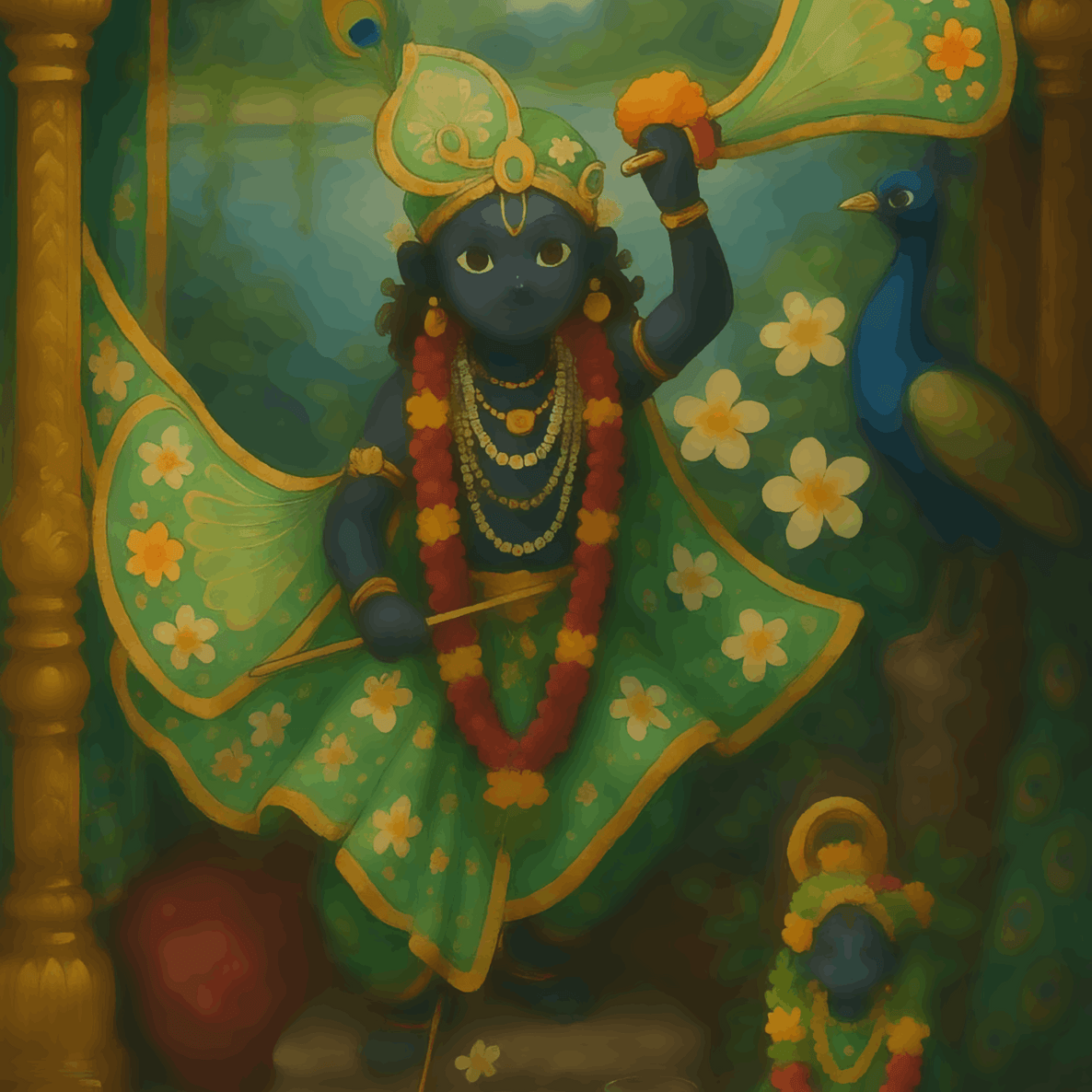 Krishna's Green Realm - Ghibli Addition Krishna