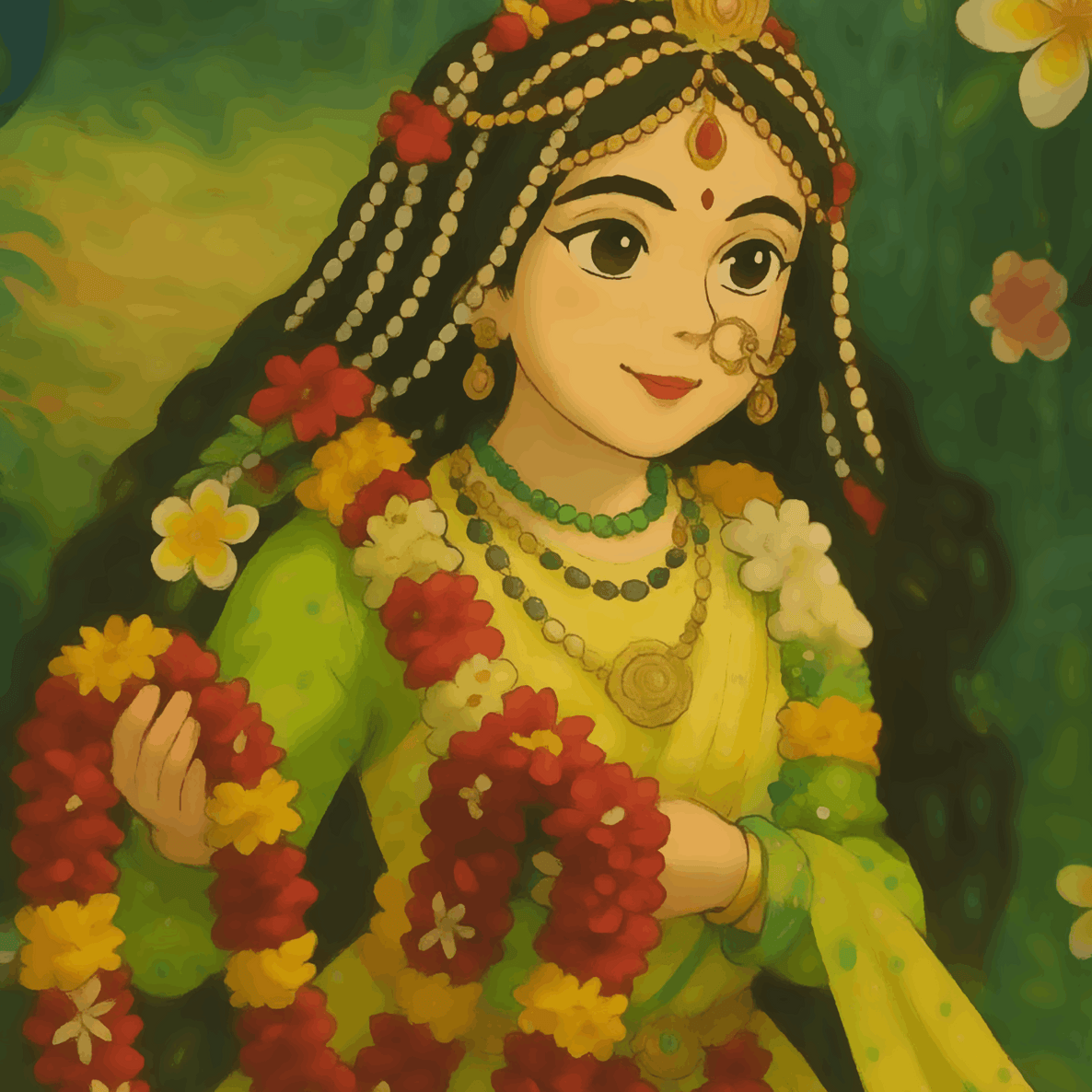 Radha, The Queen of Vrindavan - Ghibli Addition Radhaji