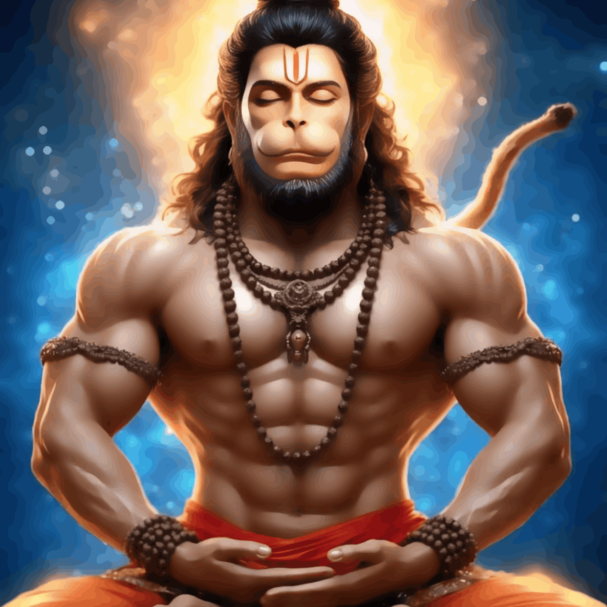 Calm and Collected - Hanumanji's Meditative Pose