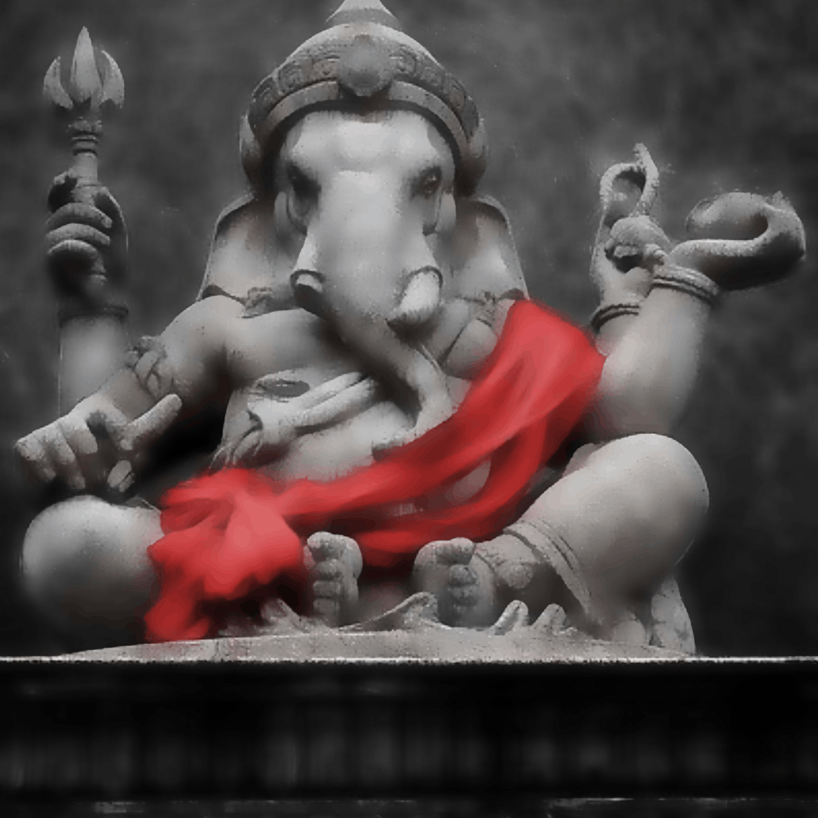 Red Drape of the Divine - Ganeshji