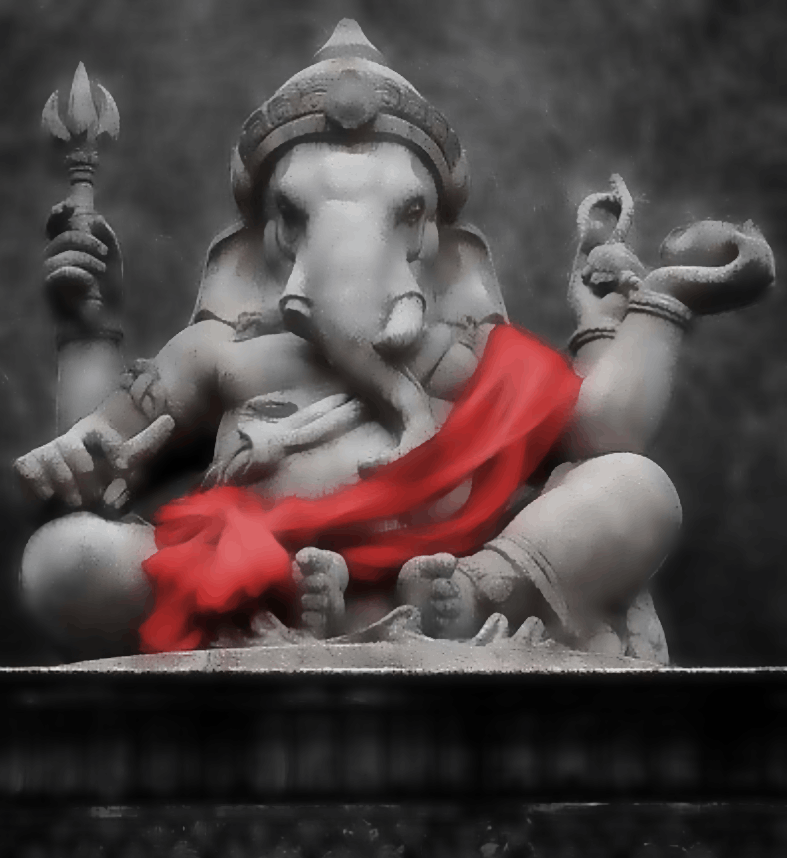 Red Drape of the Divine - Ganeshji