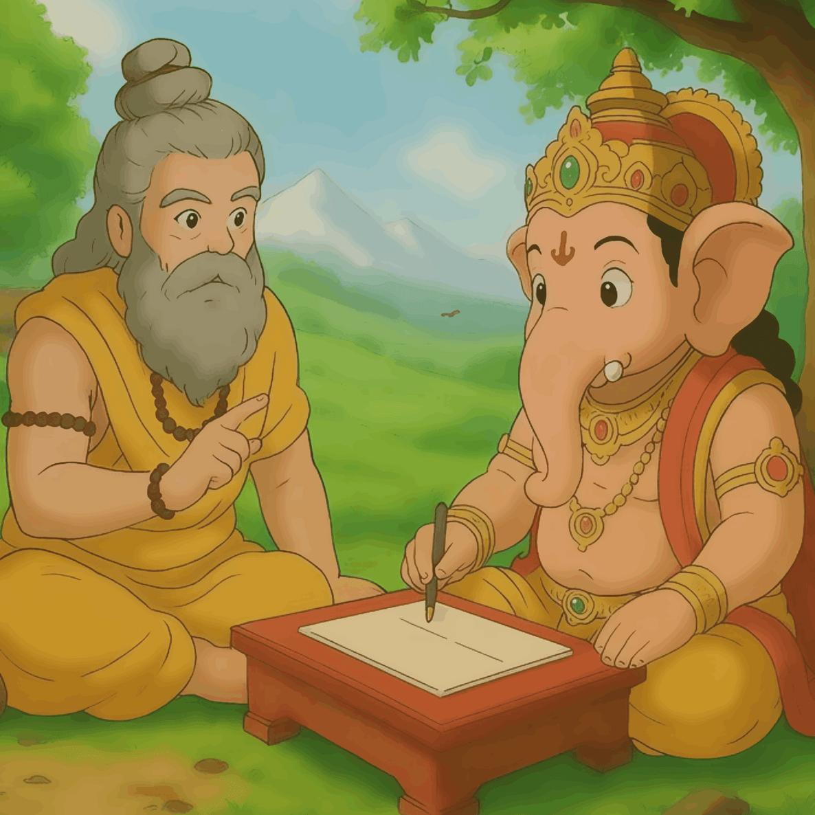 Ved Vyasji Ganesh - Ghibli Addition