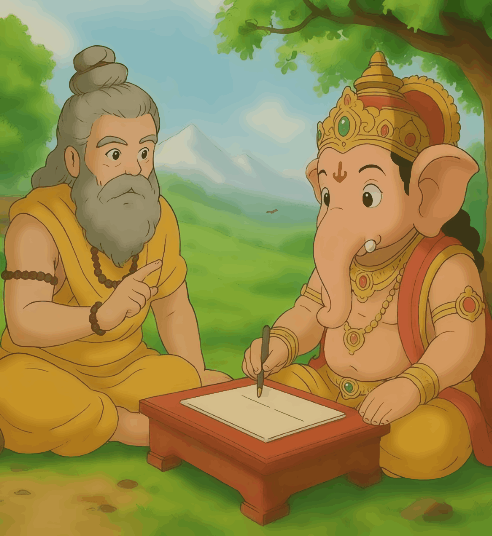 Ved Vyasji Ganesh - Ghibli Addition