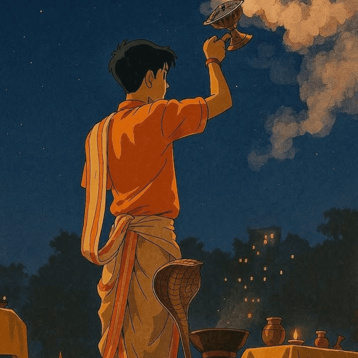 Aarti on The Ghat - Ghibli Edition