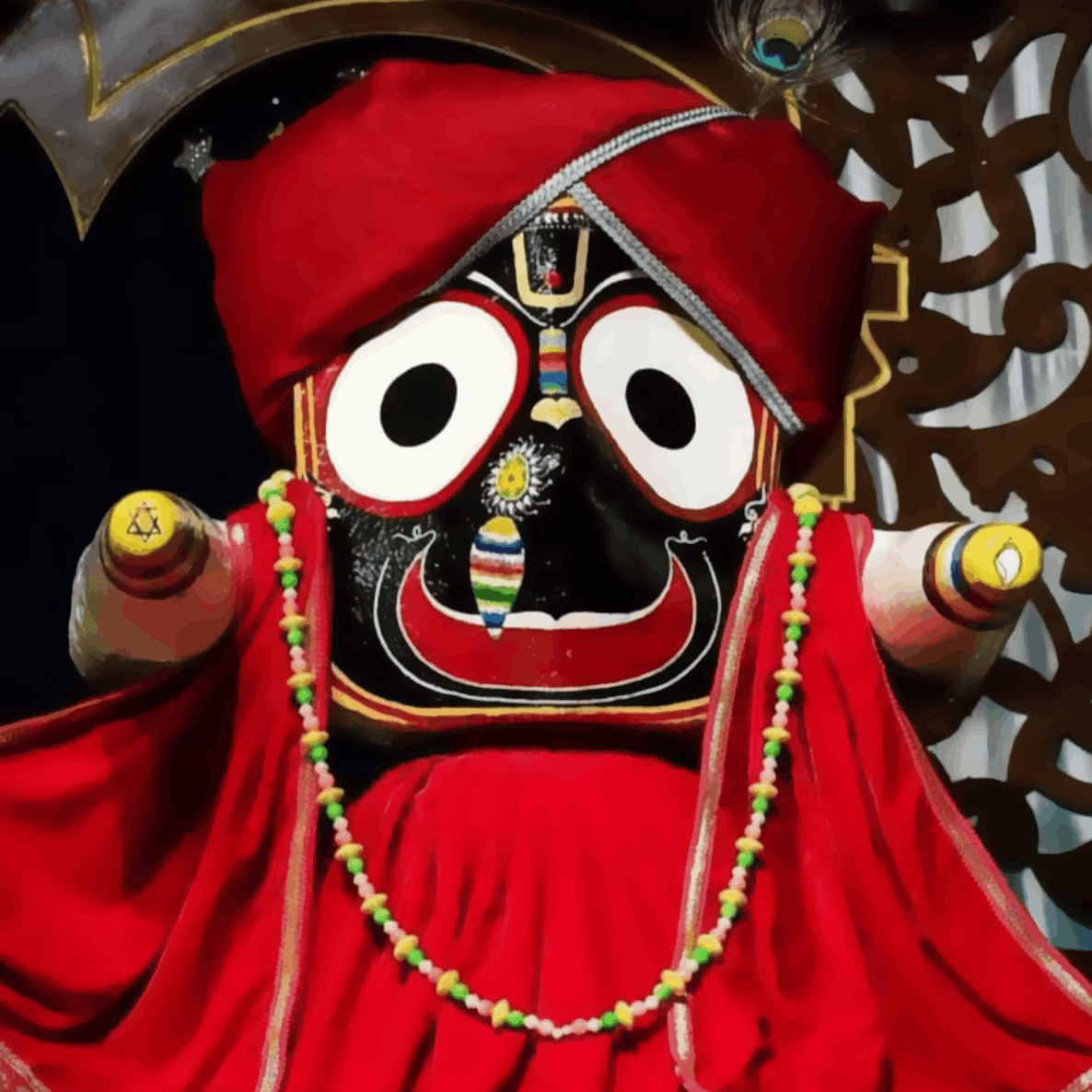 Lord Jagannath in Red Attire - Vishnuji