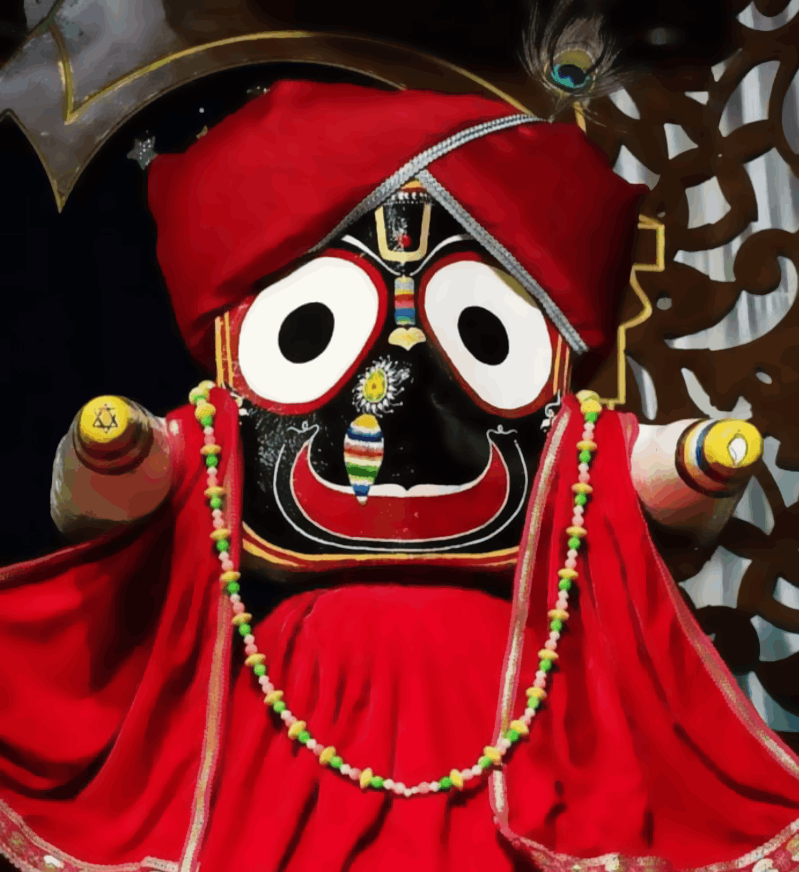 Lord Jagannath in Red Attire - Vishnuji