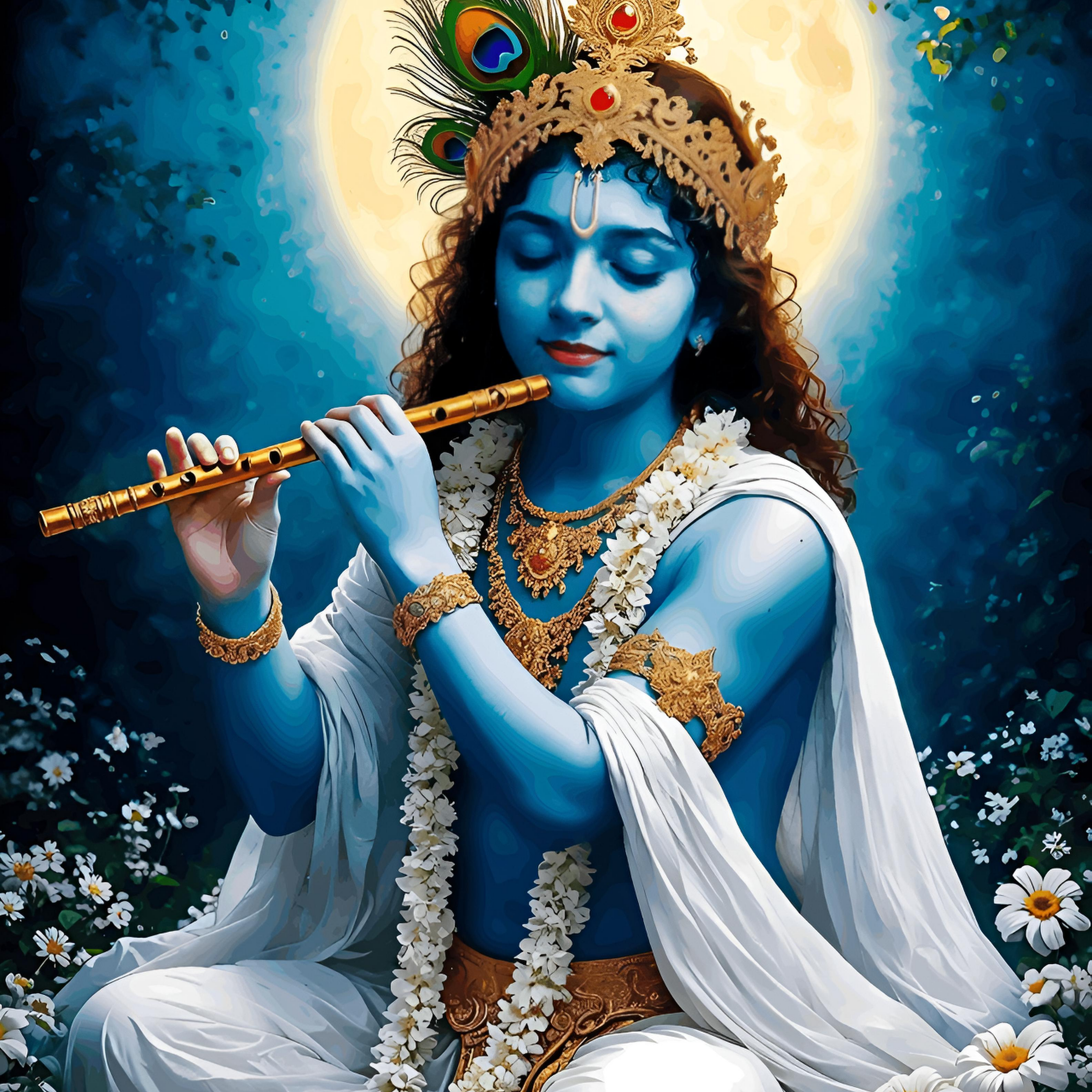 Shwet Vastra , Neel Roop - Shri Krishnaji