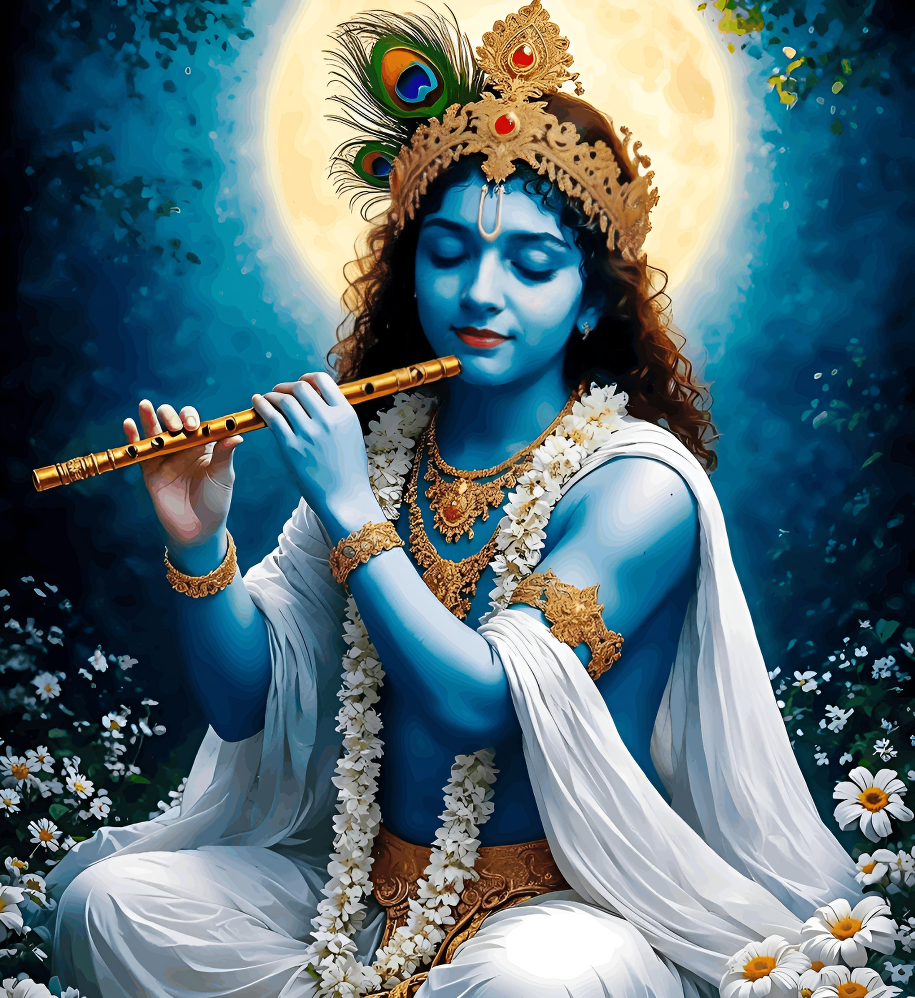 Shwet Vastra , Neel Roop - Shri Krishnaji