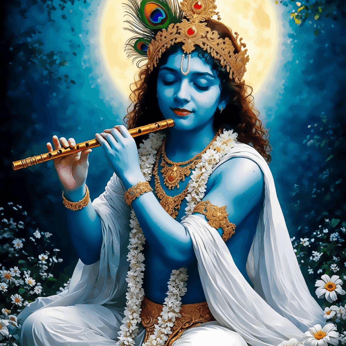 Shwet Vastra , Neel Roop - Shri Krishnaji