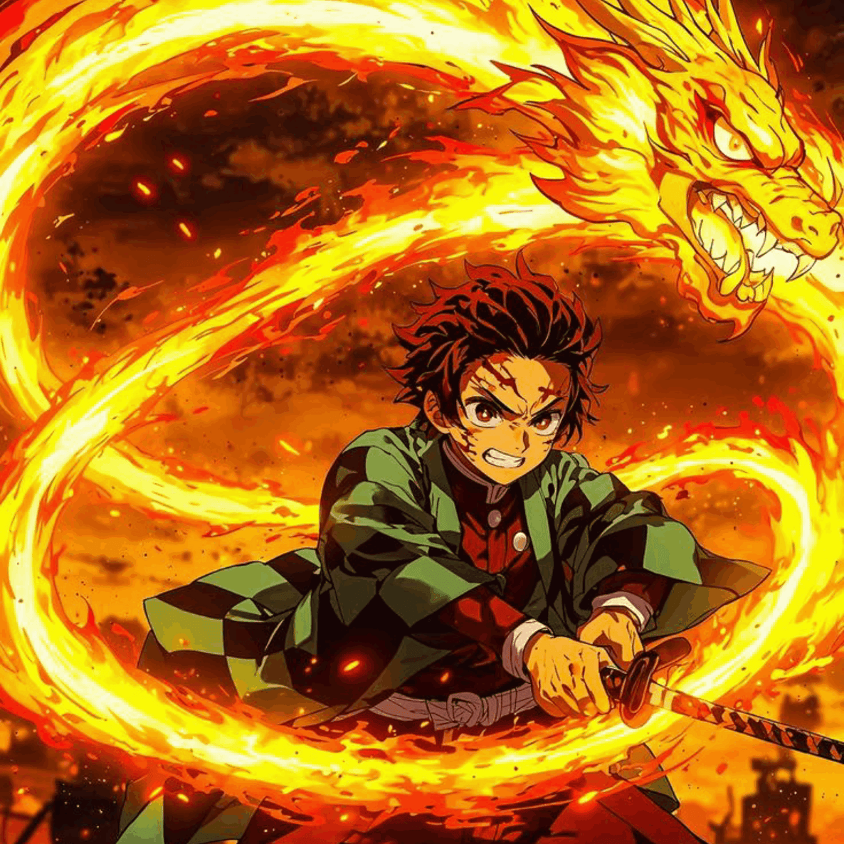 Tanjiro Sword fire Breathing - Demon Slayer