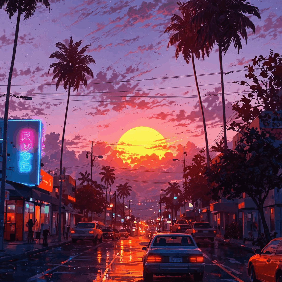 Neon Sunset Boulvard