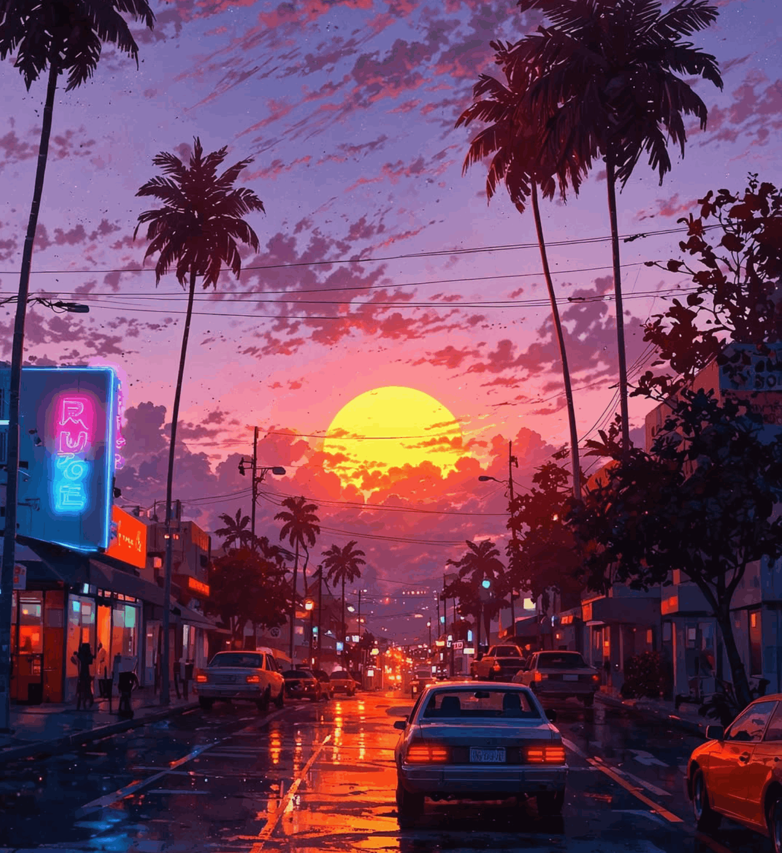 Neon Sunset Boulvard