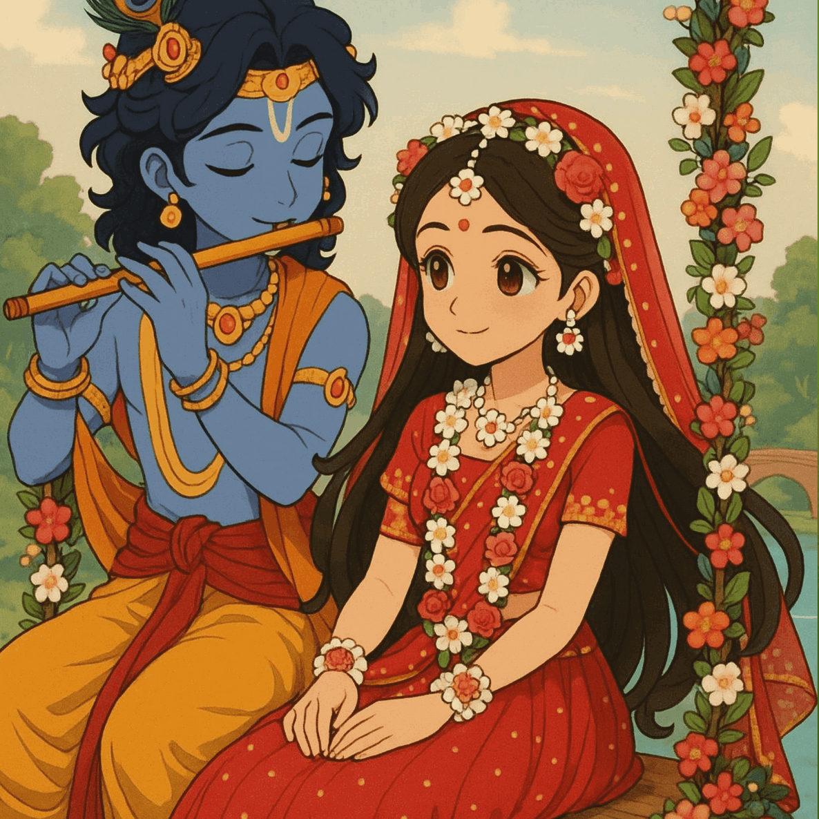 Radha Krishna Janmashthami - Ghibli Edition