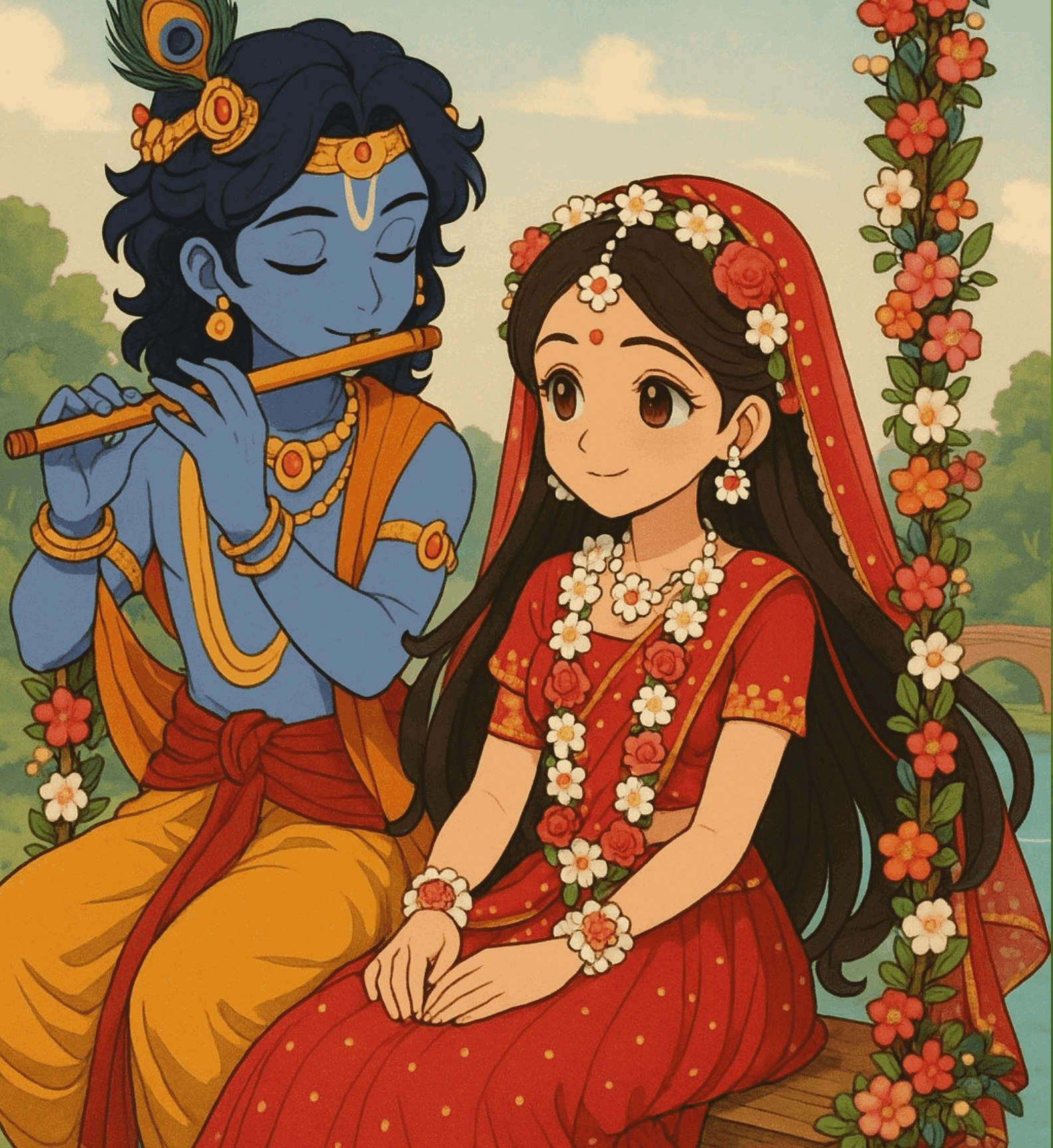 Radha Krishna Janmashthami - Ghibli Edition