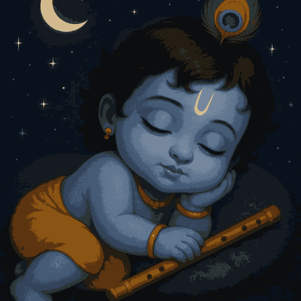 Sleeping little Krishna - Janmashthami
