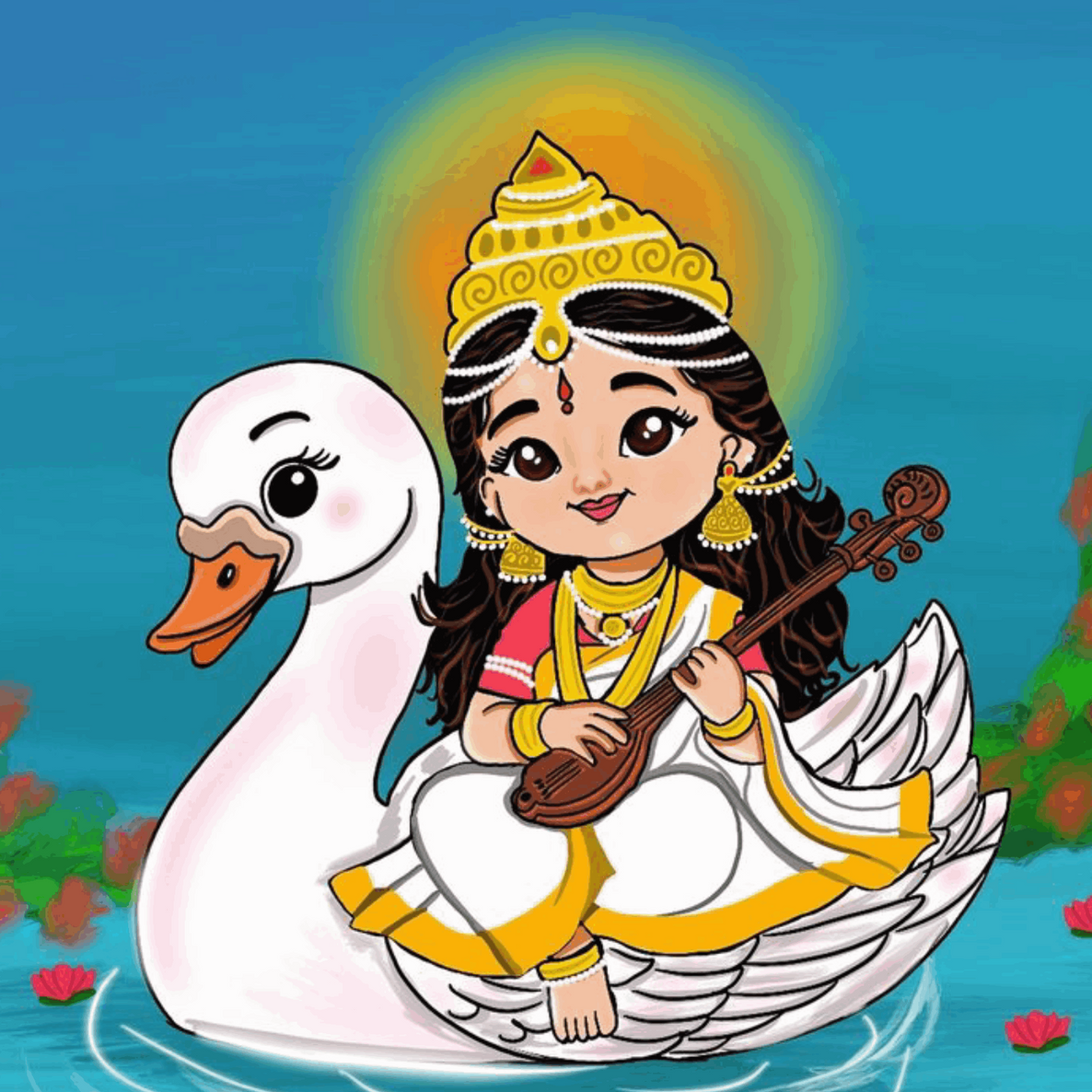 Serenity in White - Sarswati