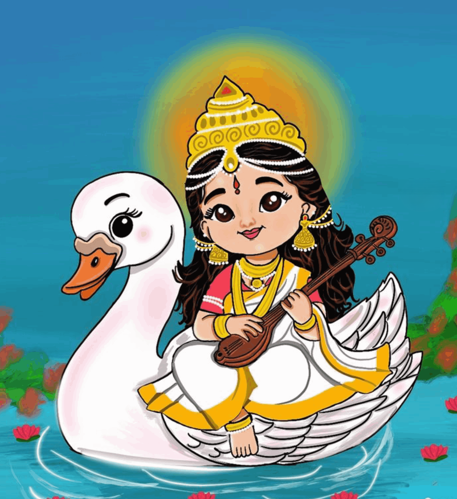 Serenity in White - Sarswati