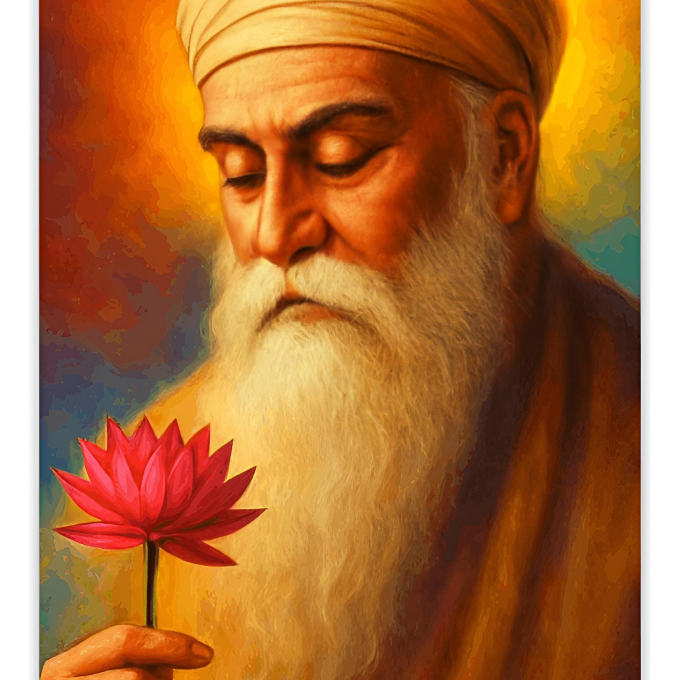 Guru Nanak Devji with Lotus
