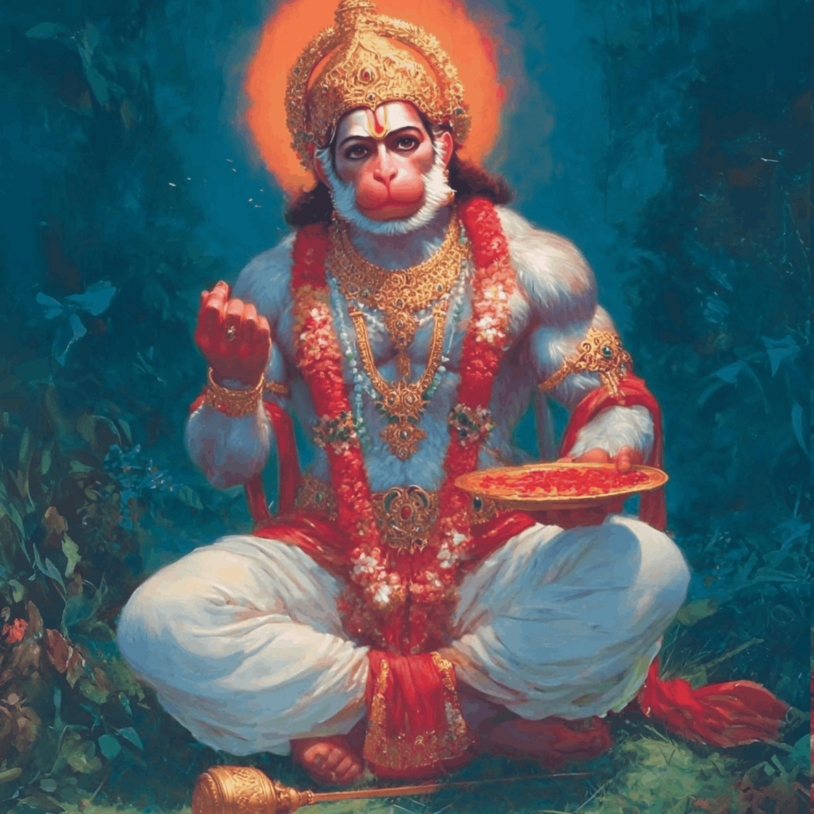 Ram Bhakt in Dhyan - Hanumanji