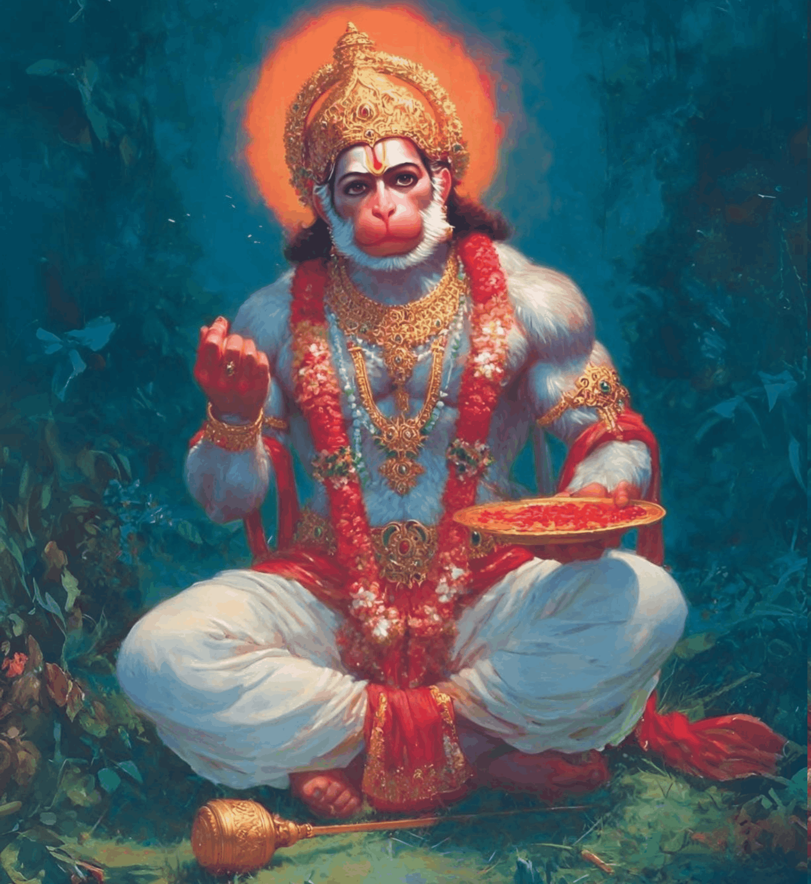 Ram Bhakt in Dhyan - Hanumanji