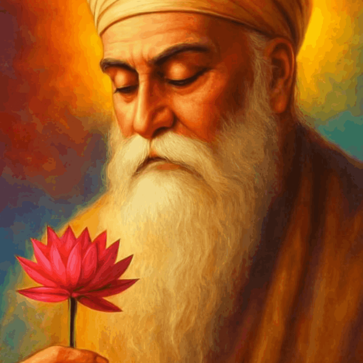 Guru Nanak Devji with Lotus