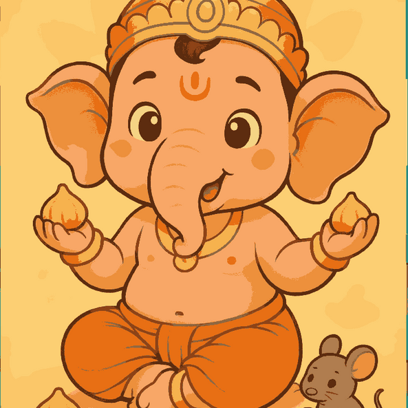 Bal Ganesh with Mushakji