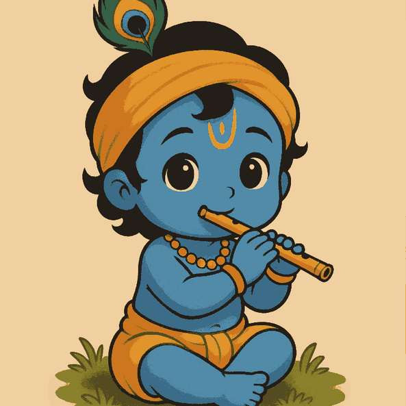 Vallabh with Flute - Krishnaji