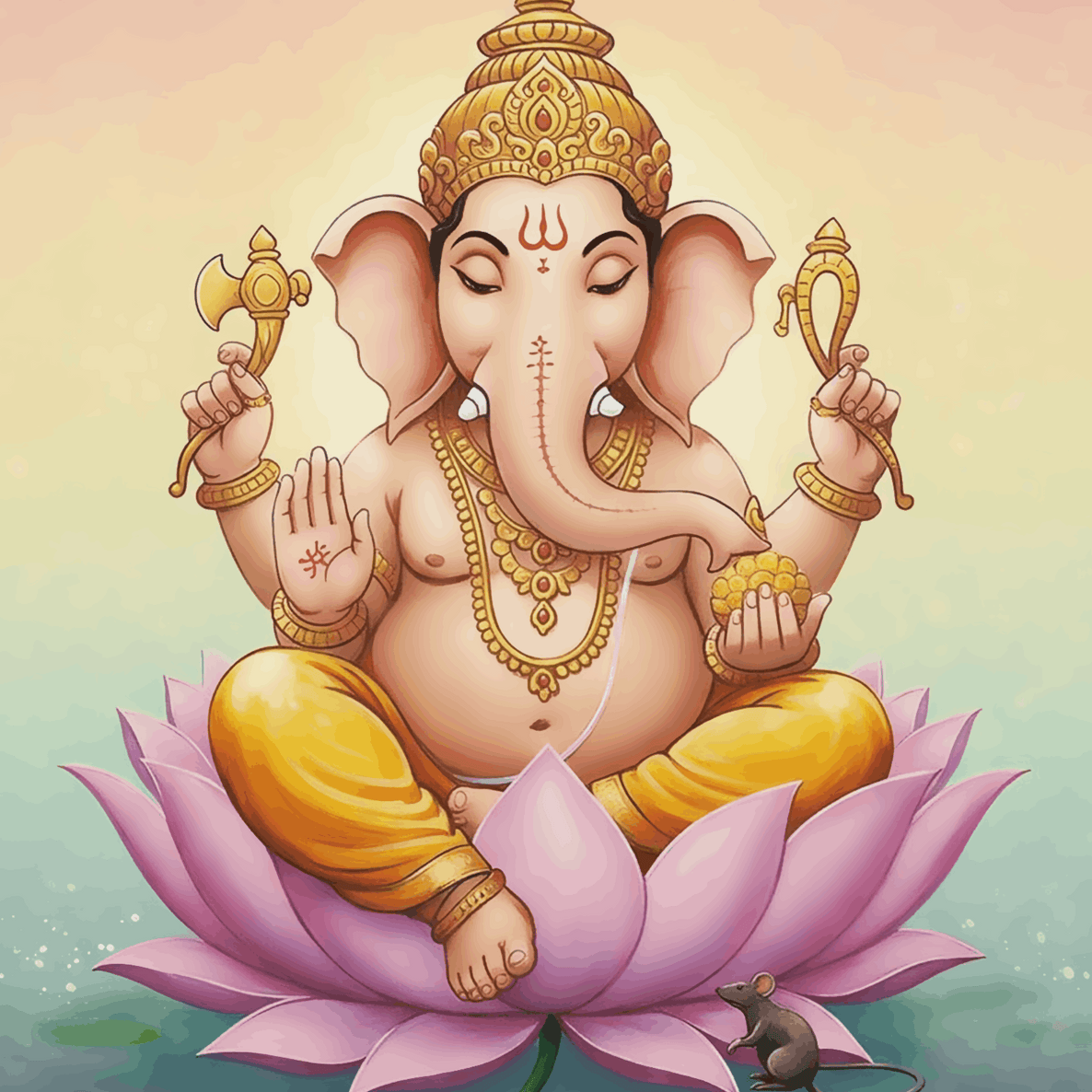 Ganesha on Lotus Throne