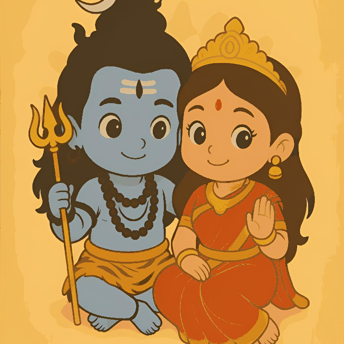 Shiva Parvati - Ghibli Edition