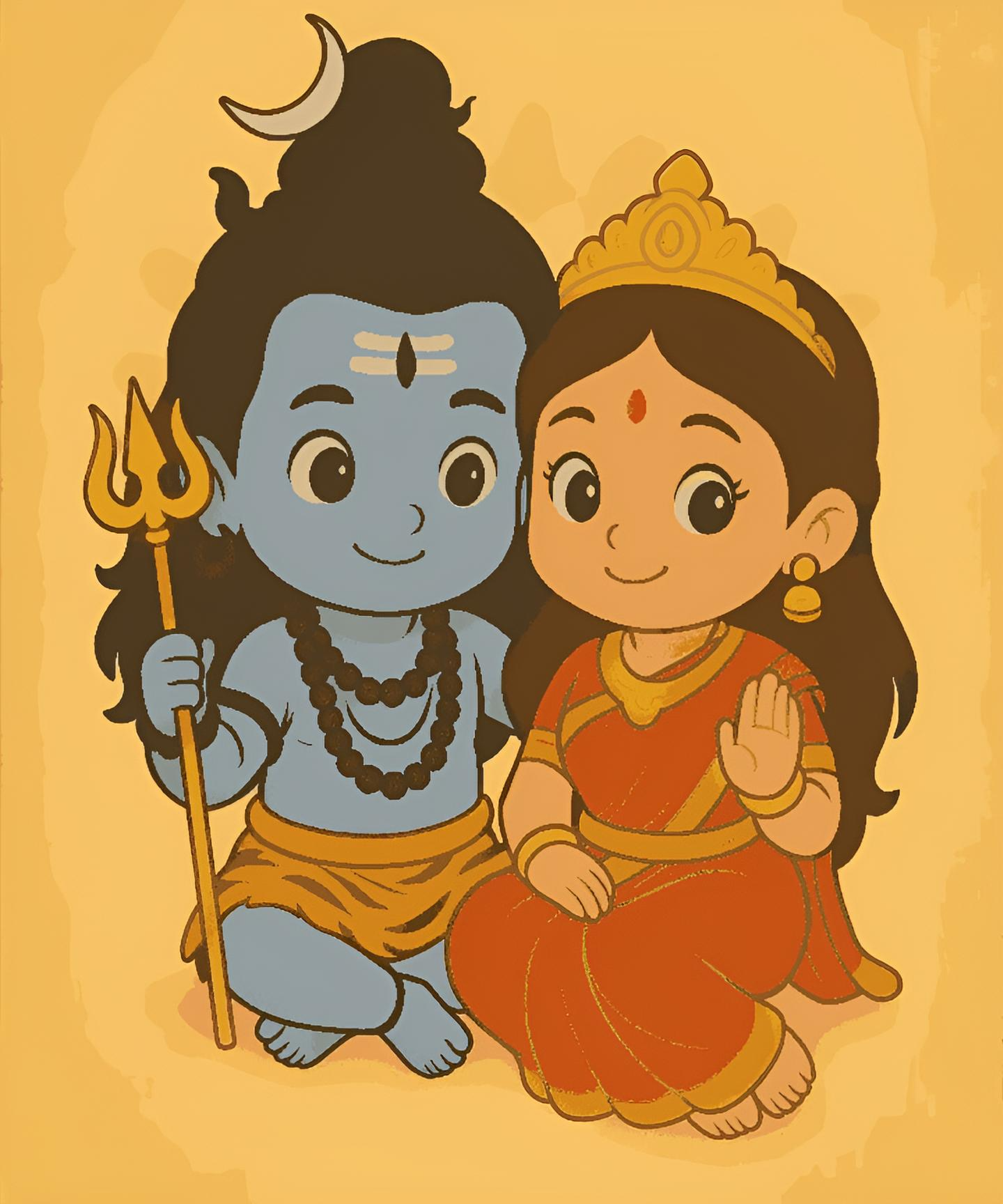 Shiva Parvati - Ghibli Edition