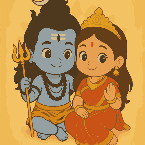 Shiva Parvati - Ghibli Edition