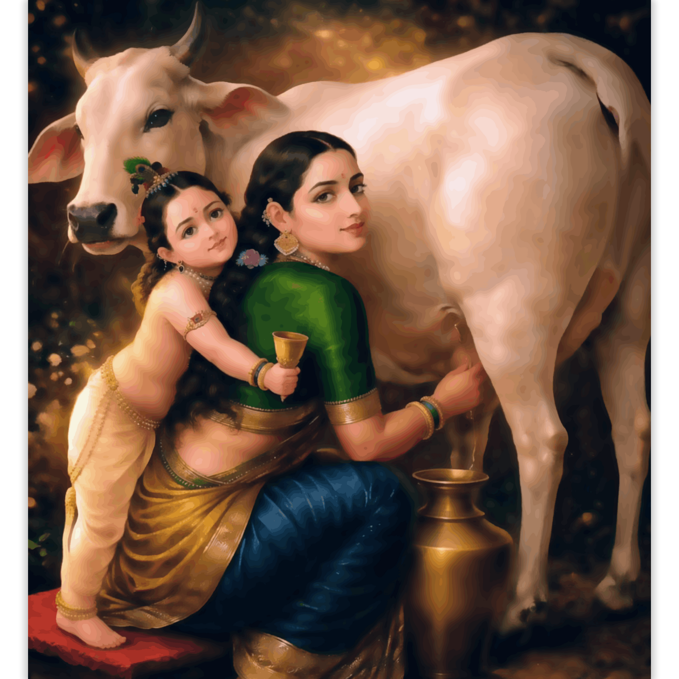 Yashoda and Krishna - Raja Ravi Verma