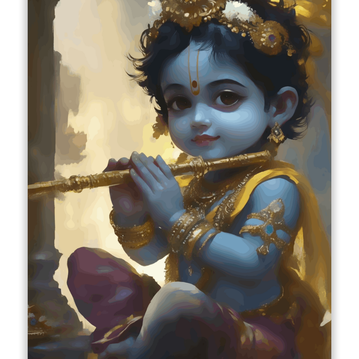 Krishna's Bliss in Blue and Gold
