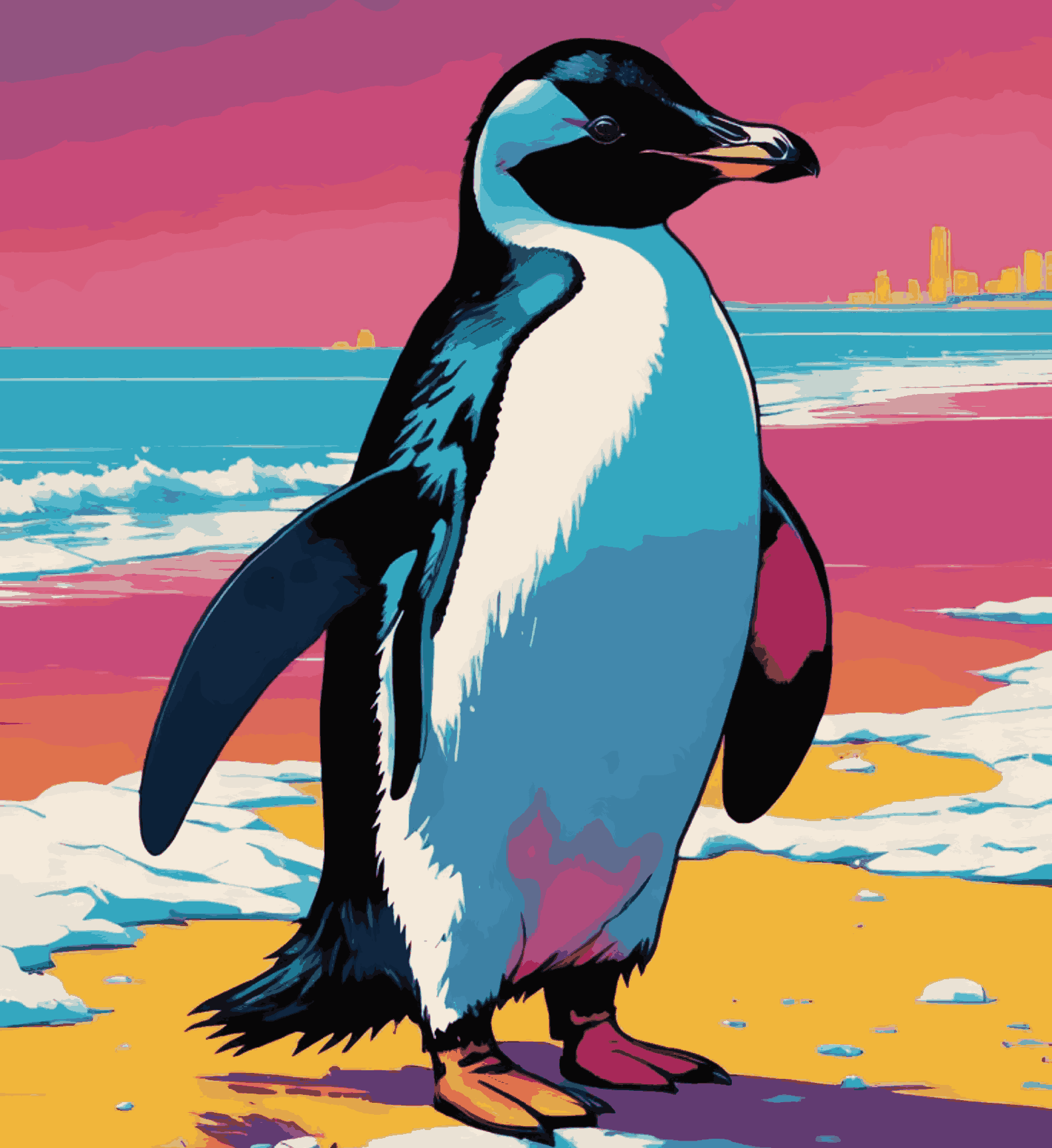 Penguin On Beach
