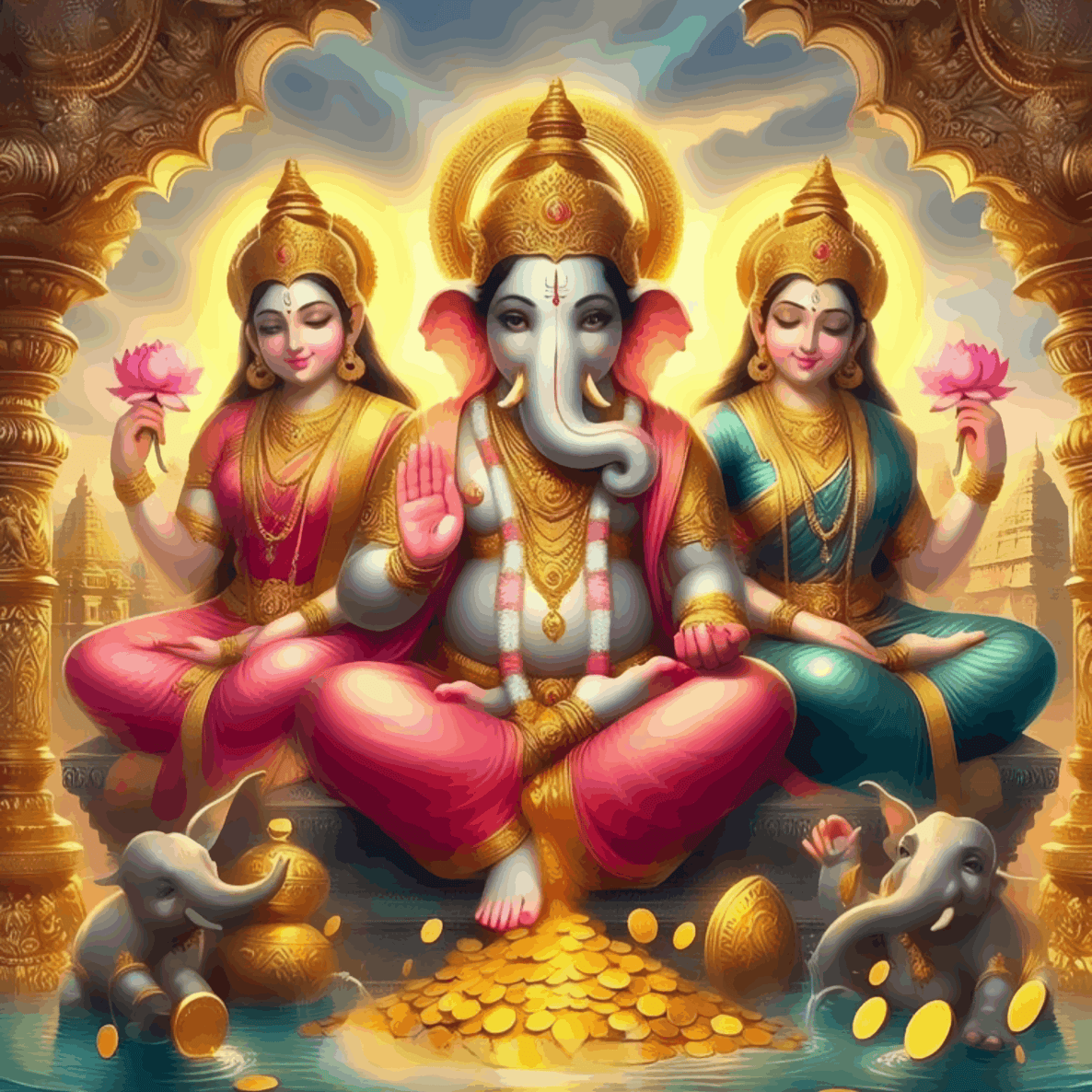 Lakhmiji Ganesha Saraswatiji- Diwali Special