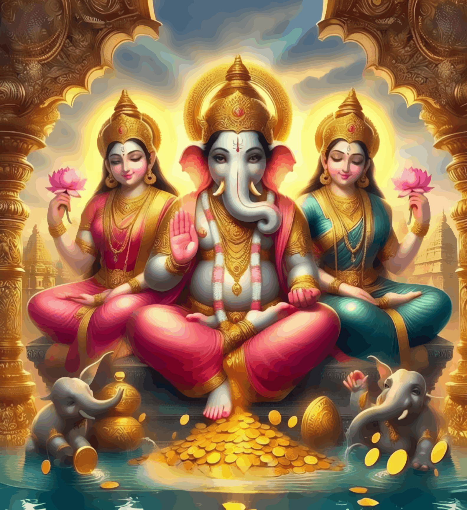 Lakhmiji Ganesha Saraswatiji- Diwali Special