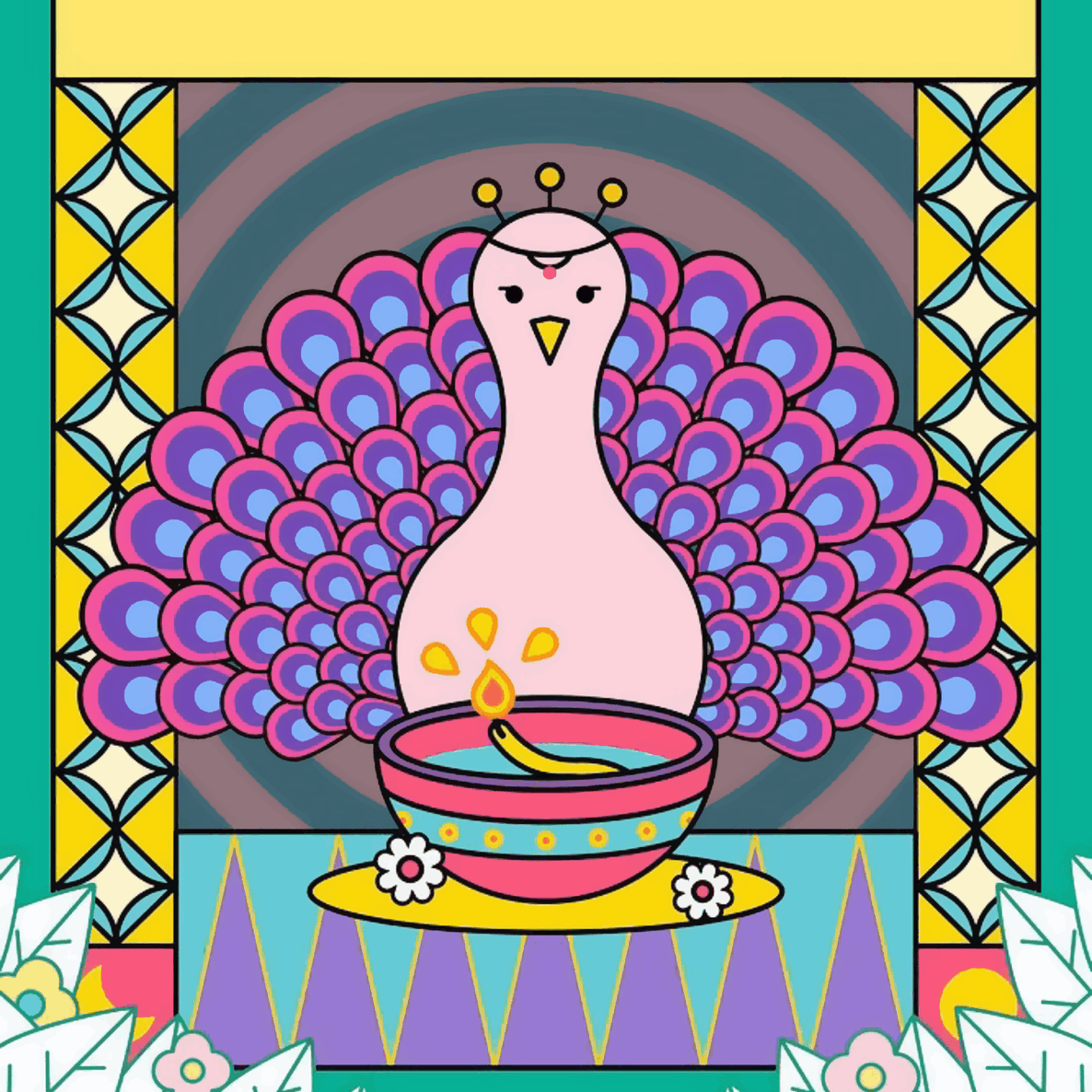 Peacock Lucky Modern Portrait